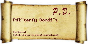 Péterfy Donát névjegykártya